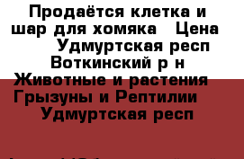 Продаётся клетка и шар для хомяка › Цена ­ 600 - Удмуртская респ., Воткинский р-н Животные и растения » Грызуны и Рептилии   . Удмуртская респ.